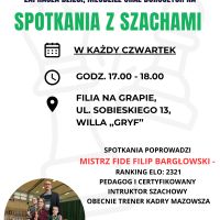 Spotkania z szachami - zajęcia cykliczne w filii na Grapie 03, 10, 17, 24 września