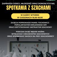 Spotkania z szachami - zajęcia cykliczne w filii w Skolimowie 01, 08, 15, 22, 29 września