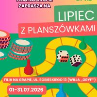 Lipiec z planszówkami w filii na Grapie 01-31.07.2026 r.