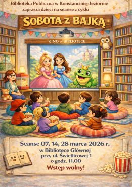 Seans filmowy dla dzieci z cyklu ,,Spotkanie z bajką'' w Bibliotece Głównej