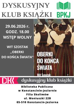 Dyskusyjny Klub Książki w filii w Skolimowie