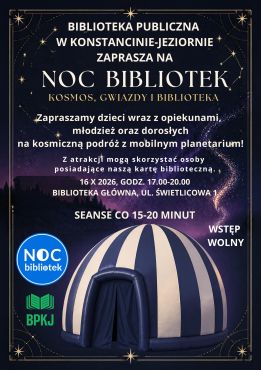 Noc Bibliotek 2026: mobilne planetarium